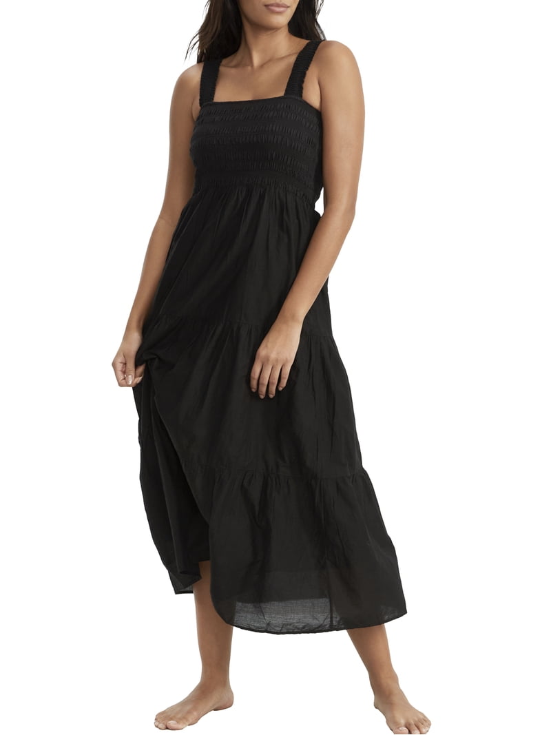 Seafolly BLACK Beach House Smocked Cotton Cover-up Dress, US Medium -  Walmart.com