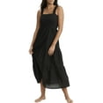 thumbnail image 1 of Seafolly BLACK Beach House Smocked Cotton Cover-up Dress, US Medium, 1 of 2