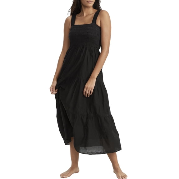 Seafolly BLACK Core Beach House Woven Dress Cover-up, US Large