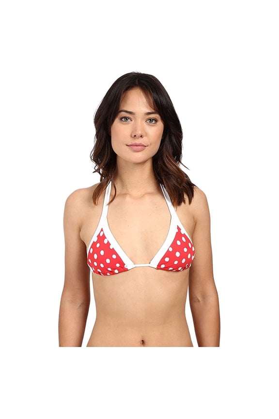 Slide Triangle Wide Straps Bikini Top , Spot On Spot Chili Red, 8 US