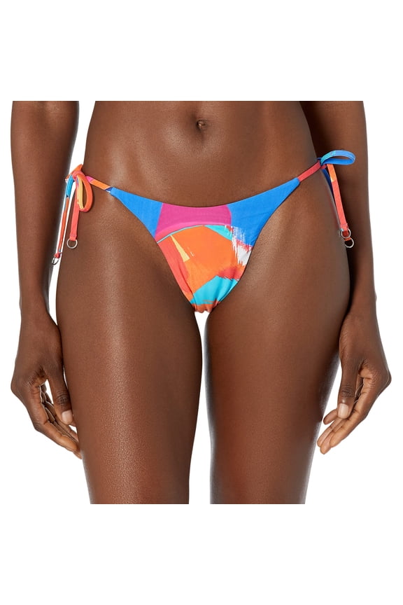 Women's Standard Tie Side Brazilian Bikini Bottom, Art House Chilli Red, 8