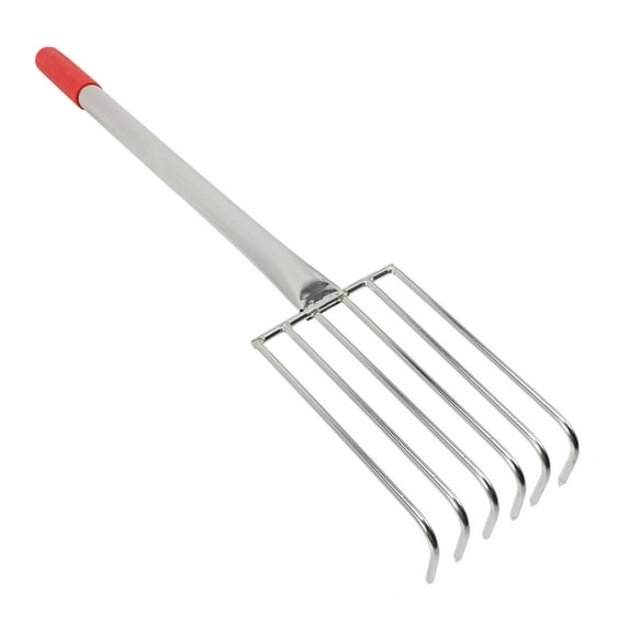 Raindrops Rake With Handle Silver Ergonomic Handle Weeding 1Pcs 22.4In