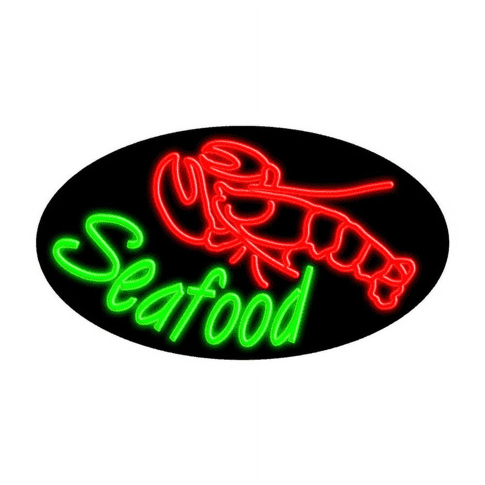 Seafood-Glass Neon Sign Made in USA - Walmart.com