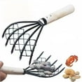thumbnail image 1 of Seafood Rake with Mesh Net 5 Tine Clam Digging Rake High Quality Durable Beach Rake with Wood Handle for Clamming Shell Collecting and Beach Combing Garden Tool, 1 of 8