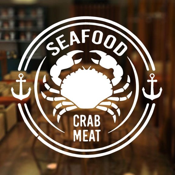 Seafood Sign Crab Meat Wall Decals Vinyl Interior Decor Restaurant Dining Market Fish Shop Window Sticker Removable Murals 45X42cm