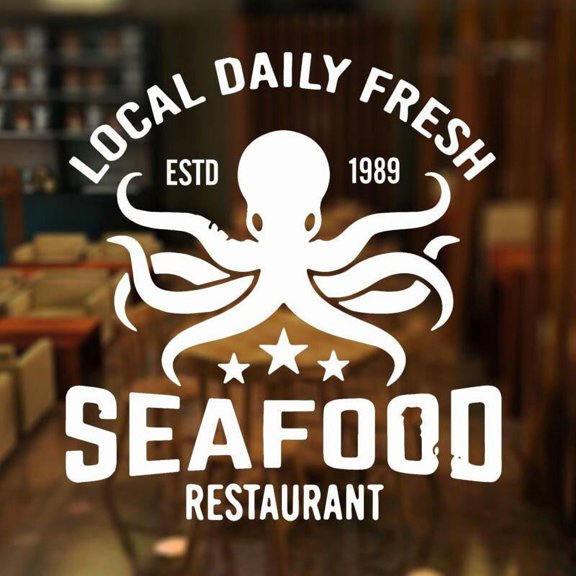 Seafood Sign Local Daily Fresh Wall Sticker Vinyl Interior Decor Mural Restaurant Window Deccals Dining Removable Wallpaper 57X61cm