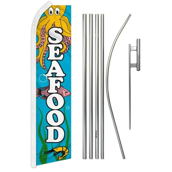Seafood Super Flag & Pole Kit