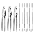thumbnail image 1 of Seafood Tools Set Leg Sheller with 6Pcs Stainless Steel Forks and 3Pcs Zinc Alloy Lobster Crab Crackers Nut Cracker Shellfish Lobster Leg Opener Heavy Duty Kitchen Set, 1 of 9