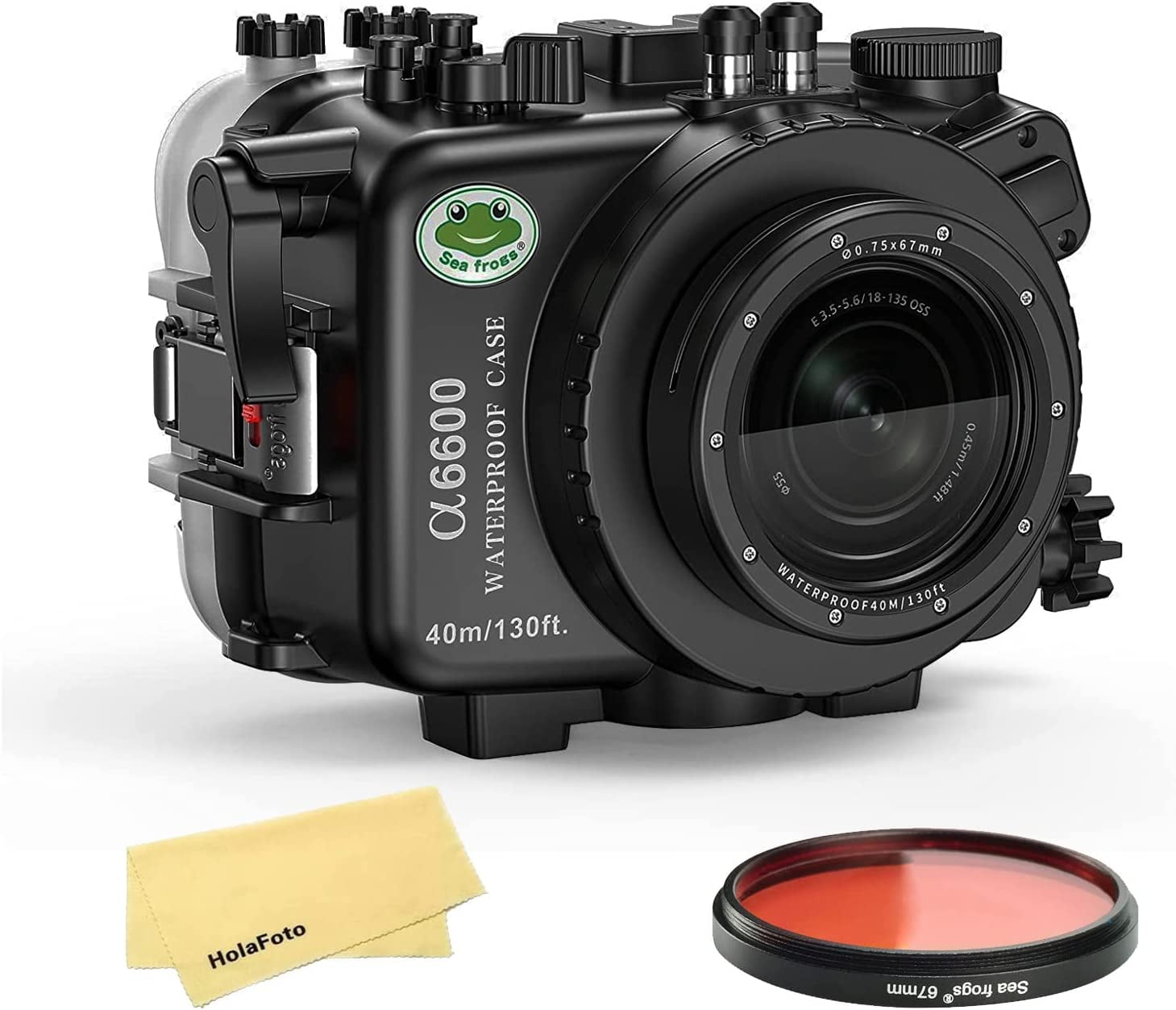 Seafrogs 40M/130FT Camera Waterproof Case Underwater Housing for Sony