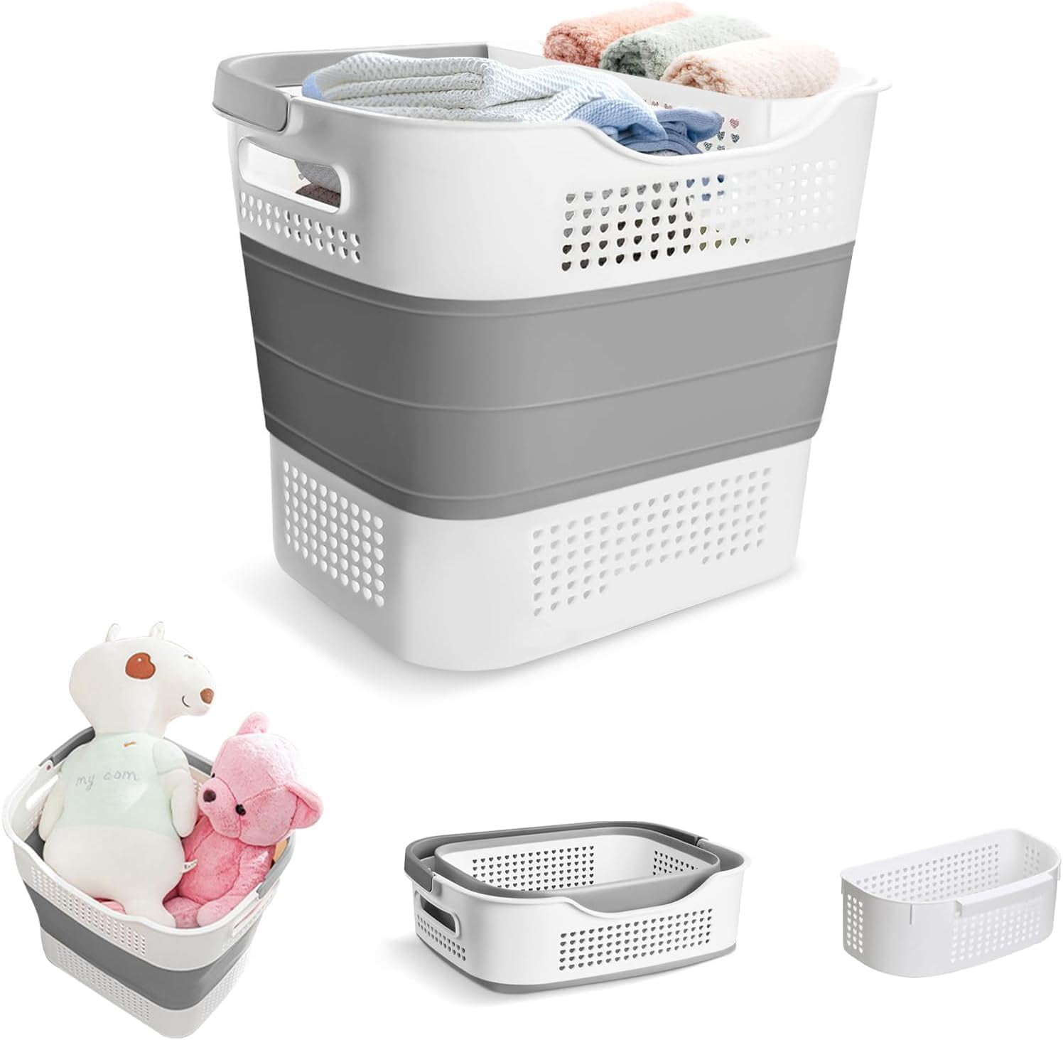 Seafront Laundry Hamper with Handles Pop up Laundry Basket Organizer ...