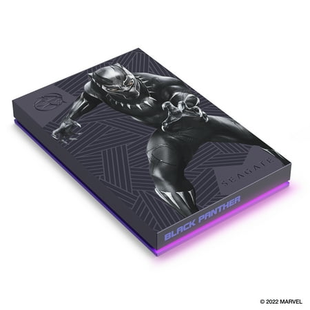 Seagate - Black Panther SE FireCuda 2TB External USB 3.2 Gen 1 Hard Drive with Magenta LED Lighting - Black