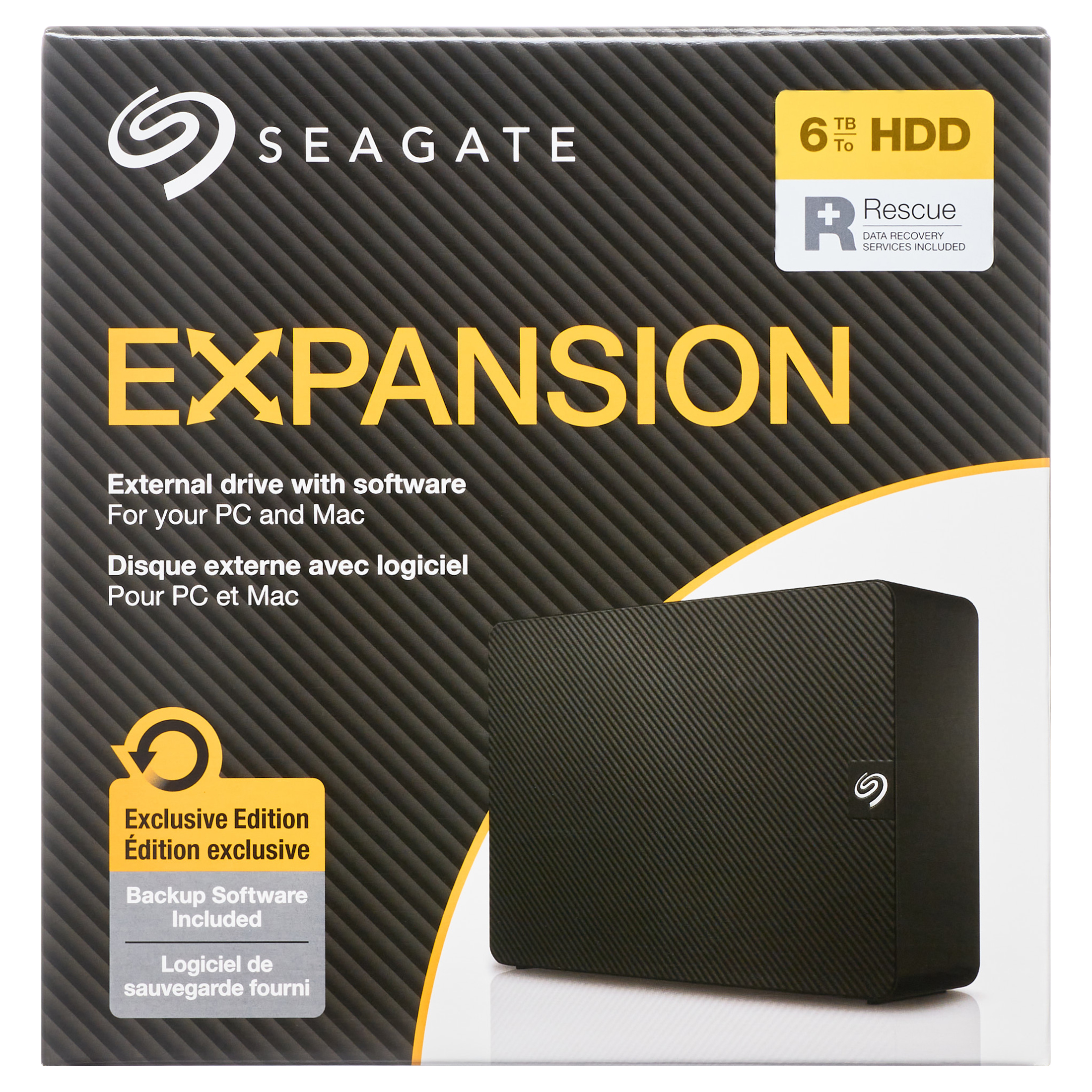 Seagate ExpansionPLUS 6TB External Hard Drive HDD - USB 3.0, with Rescue Data Recovery Services and Toolkit Backup Software (STKR6000400) - image 1 of 12