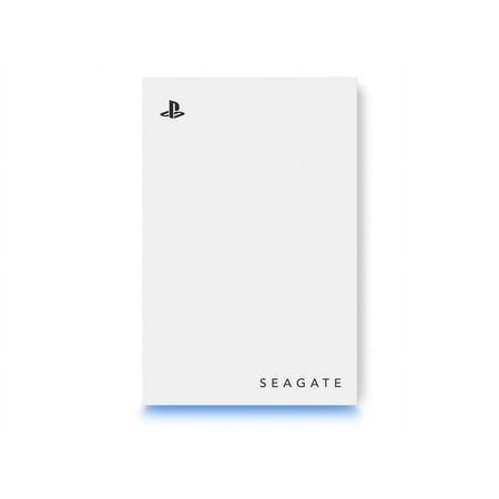 Seagate - Game Drive for PlayStation Consoles 2TB External USB 3.2 Gen 1 Portable Hard Drive with Blue LED Lighting - White