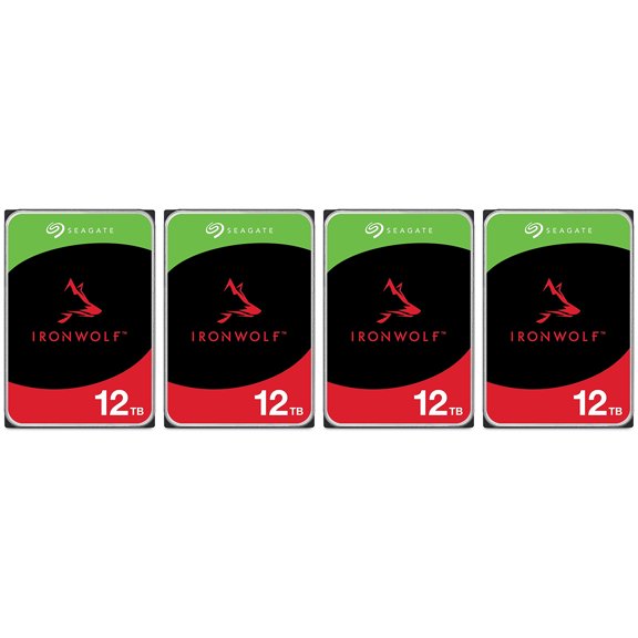 Seagate IronWolf 12TB SATA III 3.5" Internal NAS Hard Drive, 7200 RPM Kit 4pk