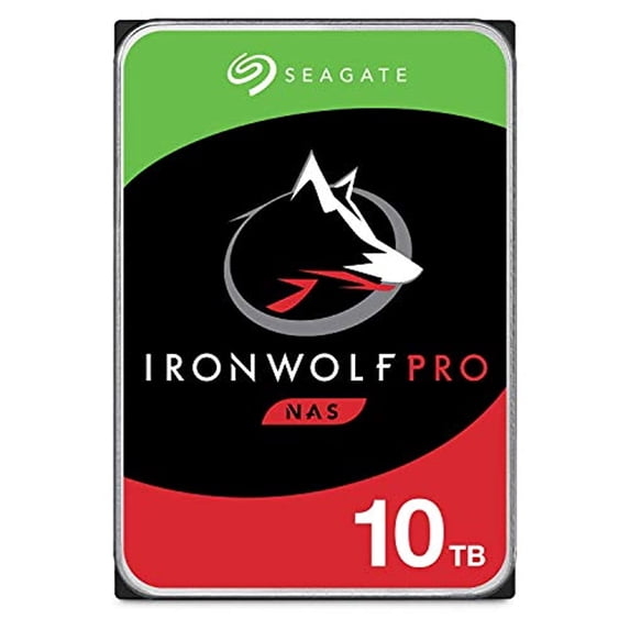 Seagate IronWolf Pro ST10000NE000 10 TB Hard Drive, 3.5" Internal, SATA (SATA/600), Conventional Magnetic Recording (CMR) Method