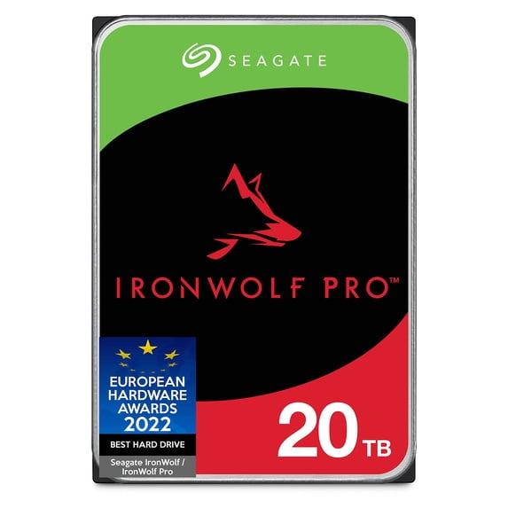 Seagate IronWolf Pro ST20000NE000 20 TB Hard Drive, 3.5" Internal, SATA (SATA/600), Conventional Magnetic Recording (CMR) Method