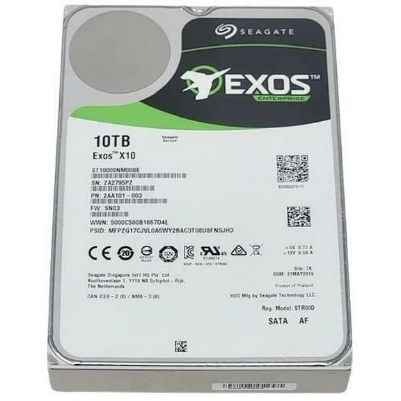 Seagate ST10000NM0086 Exos X10 10TB 512e SATA 6Gb/s 7.2 3.5" Enterprise HDD