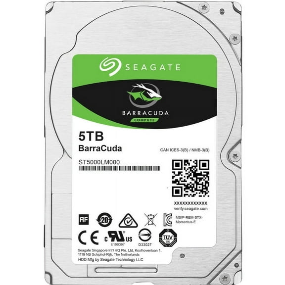 Seagate - ST5000LM000 - Seagate Barracuda ST5000LM000 5 TB 2.5 Internal Hard Drive - SATA - 5400rpm - 128 MB Buffer