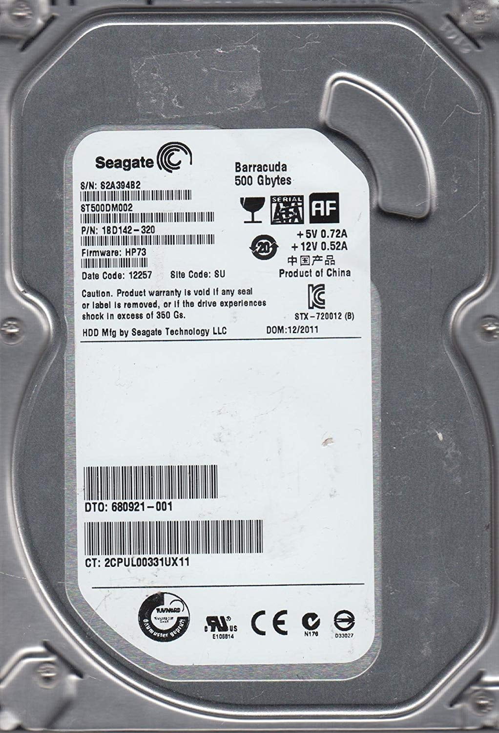 tidligere hovedvej Medfølelse Seagate ST500DM002 500GB 7200 RPM 16MB Cache SATA 6.0GB/S 3.5" Internal OEM  HDD - Walmart.com