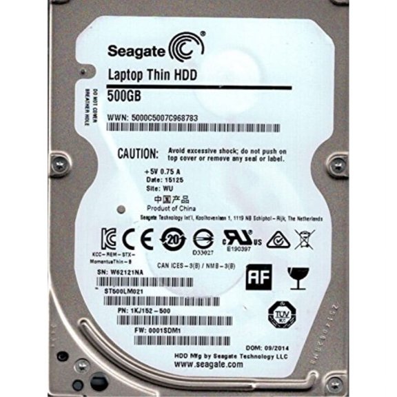 Seagate ST500LM021 SSD Hybrid P/N: 1KJ152-500 F/W: 0001SDM1 500GB WU