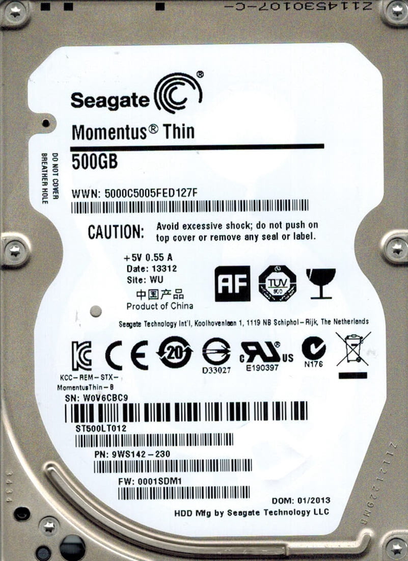 Seagate ST500LT012 P/N: 9WS142-230 F/W: 0001SDM1 WU 500GB