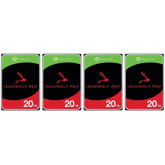 Seagate IronWolf Pro 20TB SATA III 3.5" Internal NAS HDD, 7200 RPM (CMR) 4pk