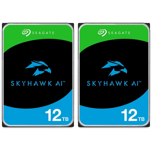 Seagate Skyhawk AI 12TB Video Internal Hard Drive HDD 3.5 Inch SATA 6Gb/s 512MB Cache 2pk