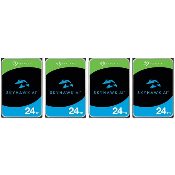 Seagate Skyhawk AI 24TB Video Internal Hard Drive HDD 3.5 Inch SATA 6Gb/s 512MB Cache 4pk
