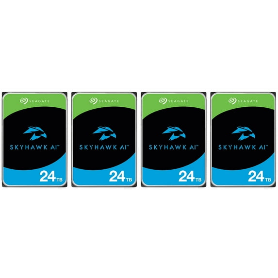Seagate Skyhawk AI 24TB Video Internal Hard Drive HDD 3.5 Inch SATA 6Gb/s 512MB Cache 4pk