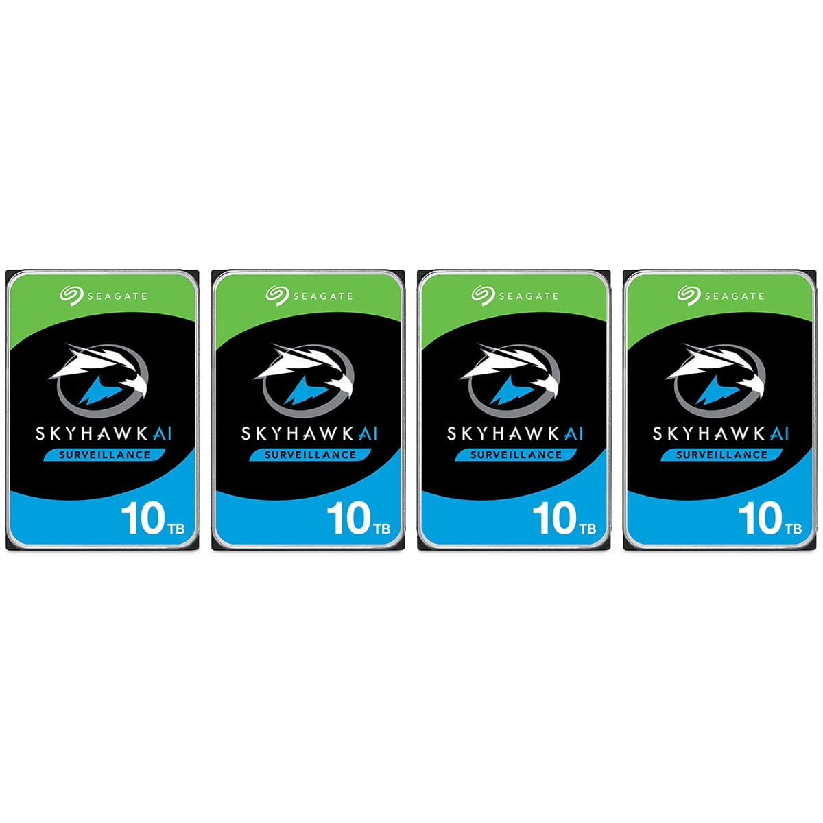 Seagate SkyHawk AI Surveillance 10TB 3.5" Internal Hard Drive, SATA 6GB/s, 7200RPM Kit 4pk