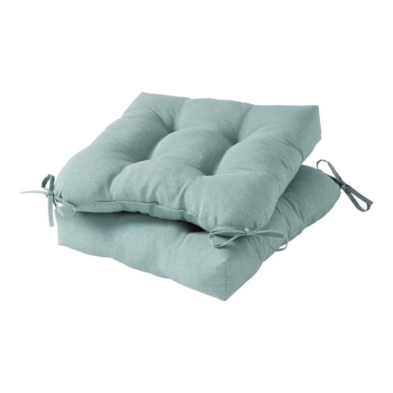 Greendale Home Fashions Tufted Outdoor 20'' x 20'' Seat Cushion, Set of 2, Seaglass