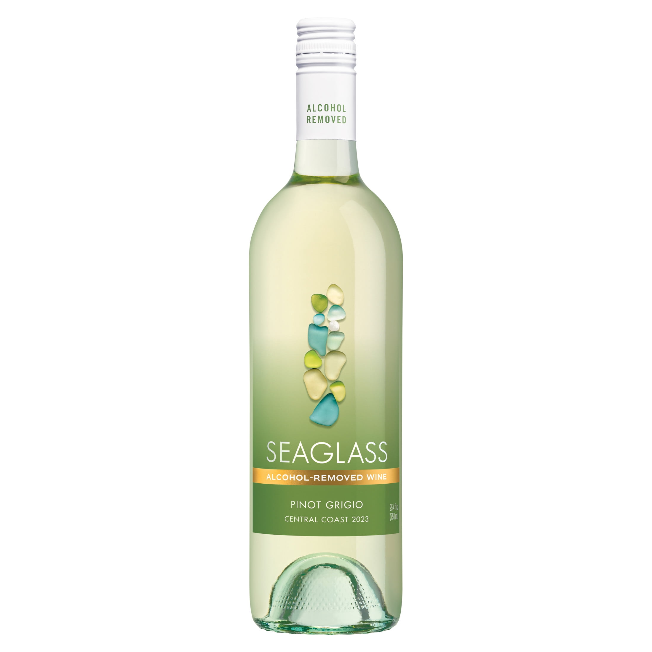 SEAGLASS Alcohol Removed Pinot Grigio White Wine, 750mL Wine Bottle