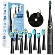Seago Sonic Electric Toothbrush For Adult, 8 Brush Heads, 1 USB charging cable,4000VPM, Black SG958