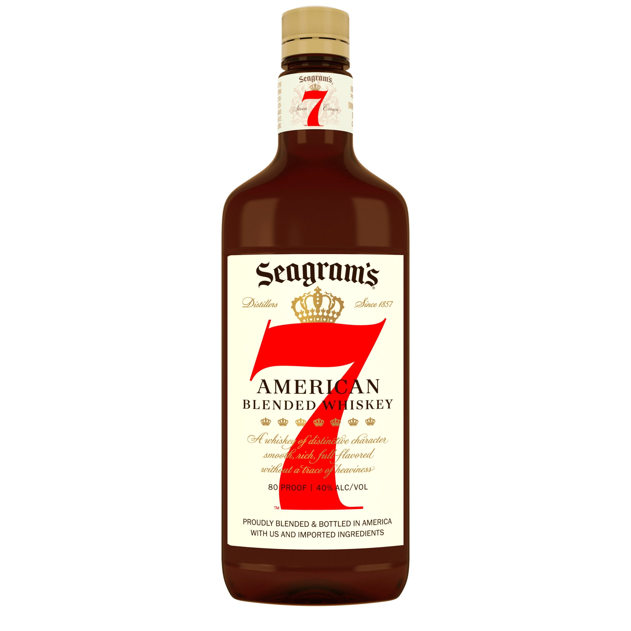 Seagram's 7 Crown American Blended Whiskey, 750 mL PET Bottle, 40