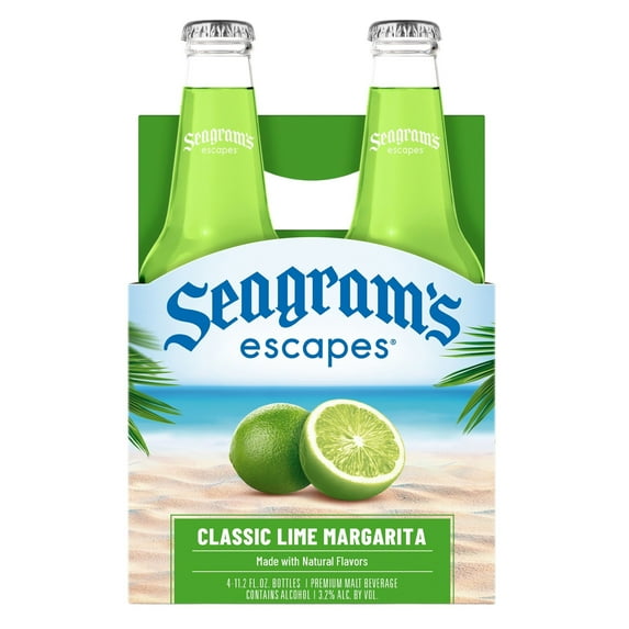 Seagram's Escapes Classic Lime Margarita Flavored Malt Beverage, 4 pack, 11.2 fl oz Bottles