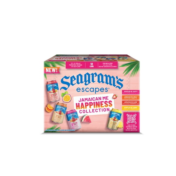 Seagram's Escapes Jamaican Me Happiness Collection Variety Pack, Flavored Malt Beverages, 12 Pack, 12 fl oz Cans