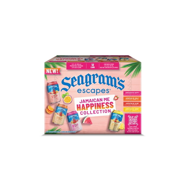 Seagram's Escapes Jamaican Me Happiness Collection Variety Pack, Flavored Malt Beverages, 12 Pack, 12 fl oz Cans