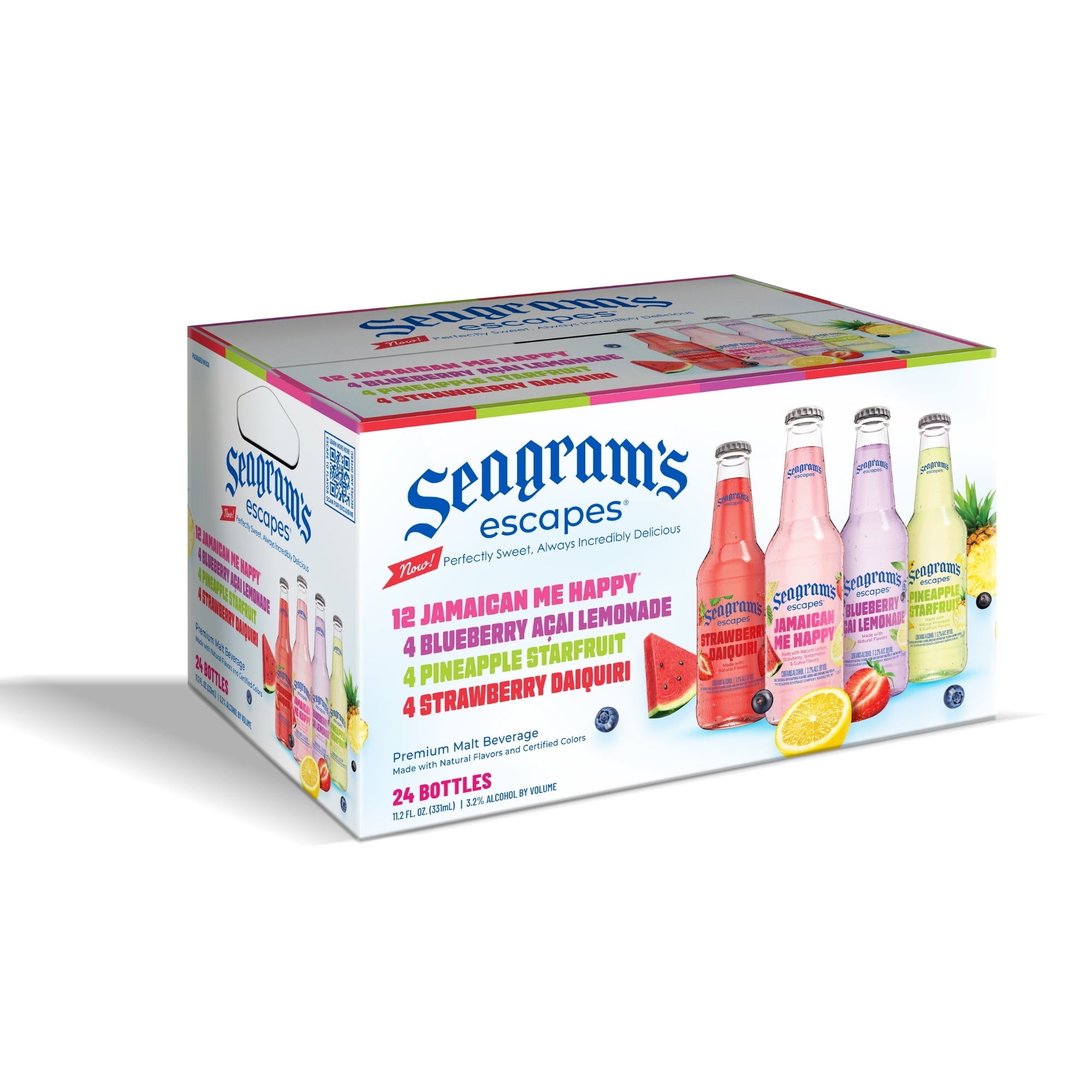 Seagram's Escapes Variety Pack, Flavored Malt Beverage, 24 Pack, 11.2 fl. oz. Bottles