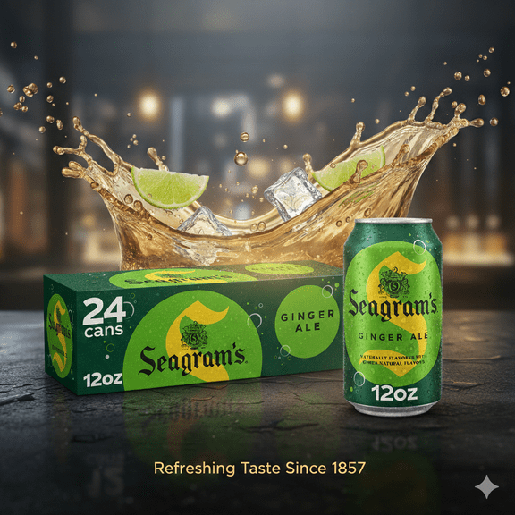Seagrams Ginger Ale Soda Pop, 12 fl oz Cans 24-Pack