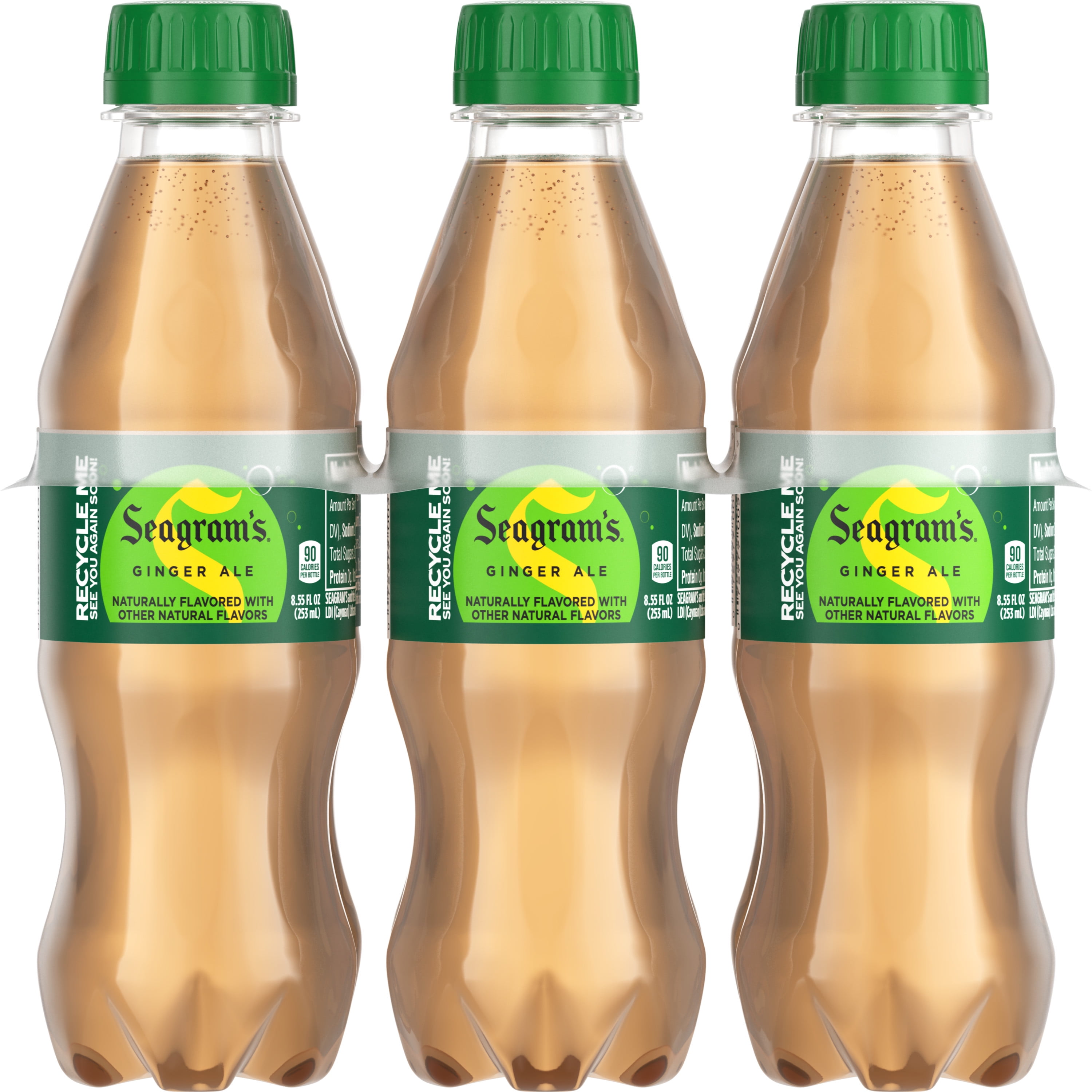 Seagrams Ginger Ale Bottles, 8.55 fl oz, 6 Pack