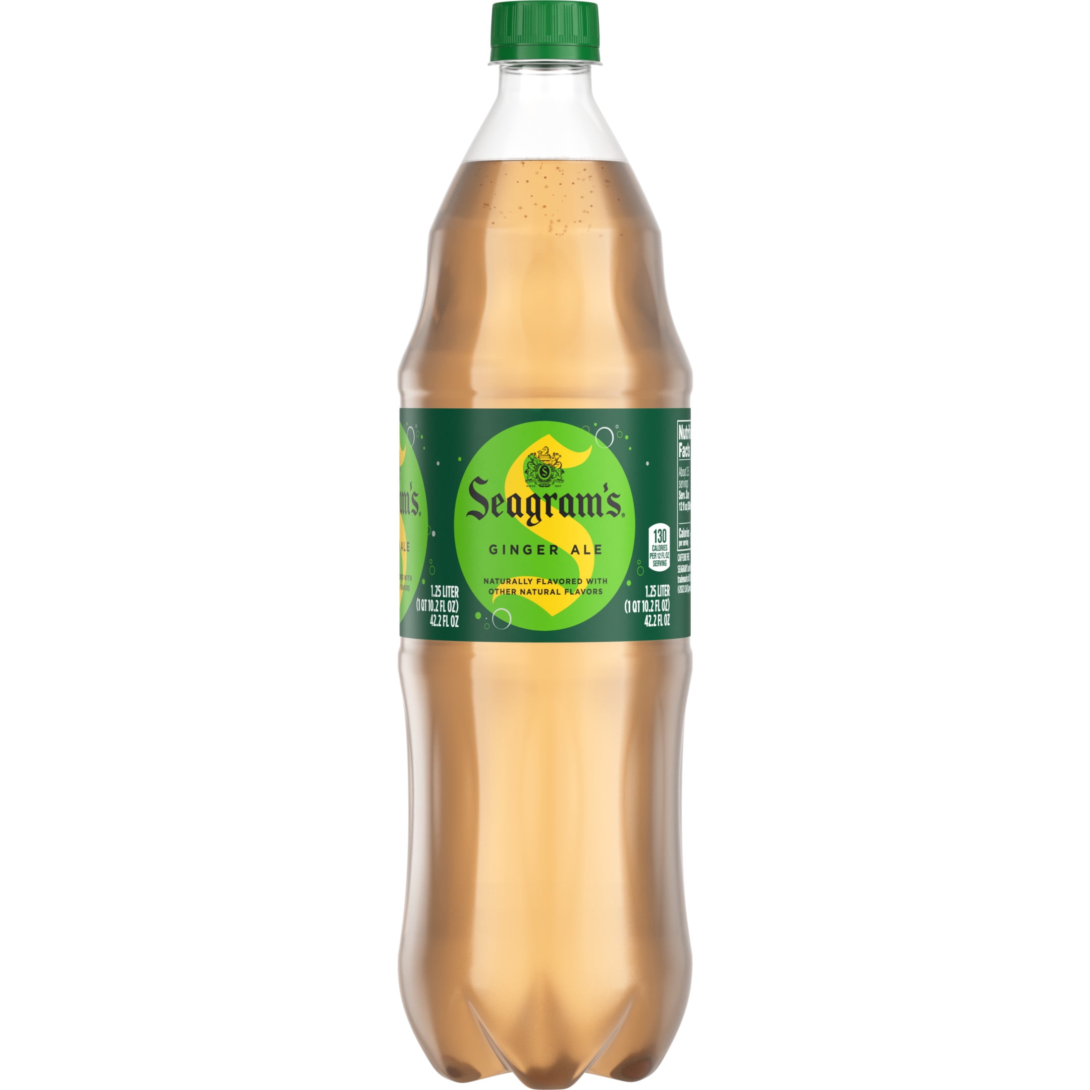 Seagrams Ginger Ale Soda Pop, 1.25 Liter Bottle
