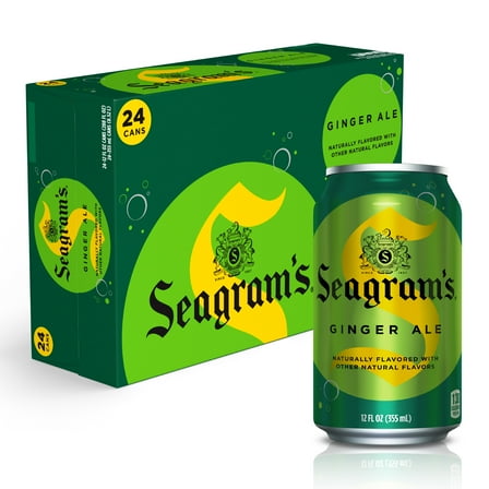 Seagrams Ginger Ale Soda Pop, 12 fl oz, 24 Pack Cans