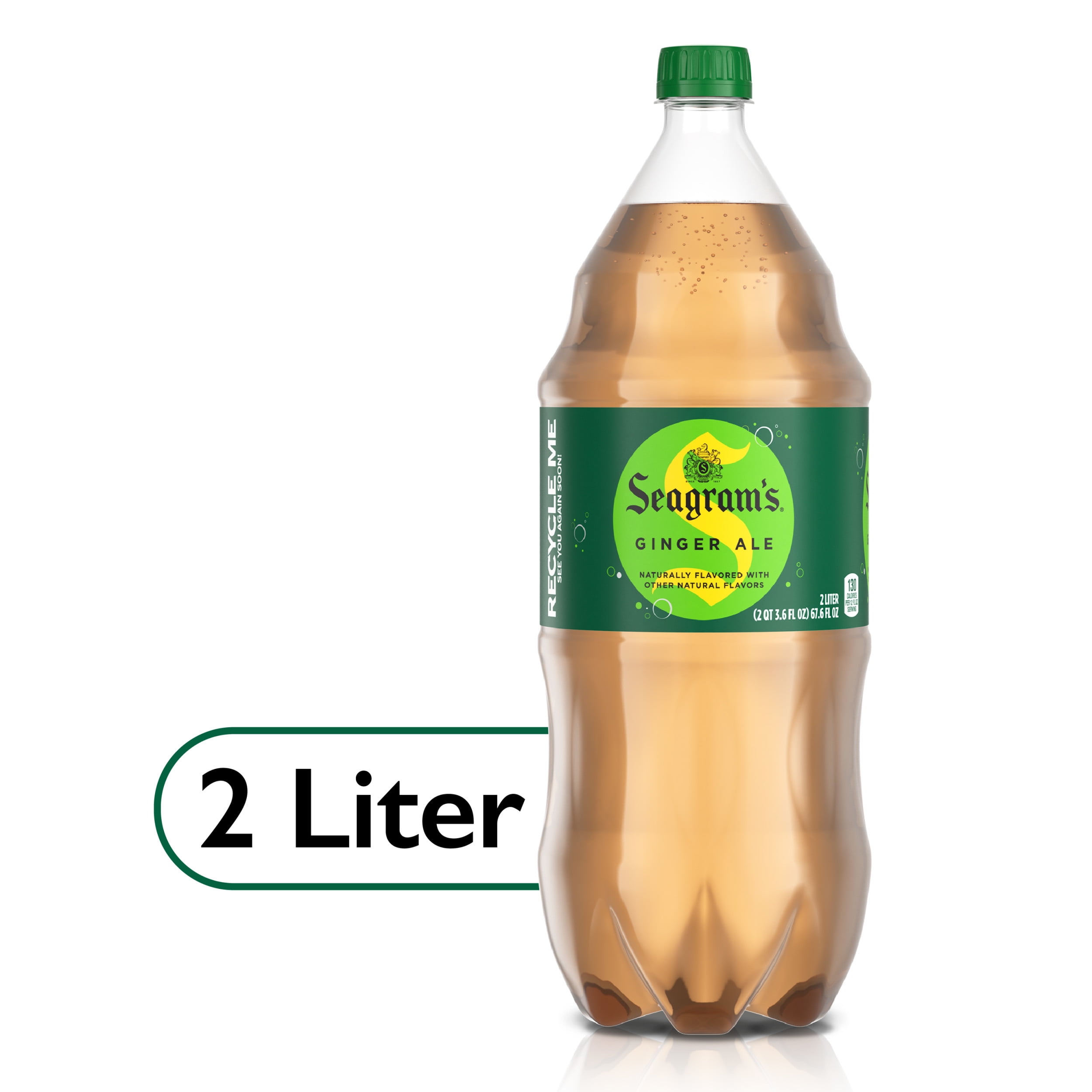 Seagrams Ginger Ale Soda Pop, 2 Liter Bottle