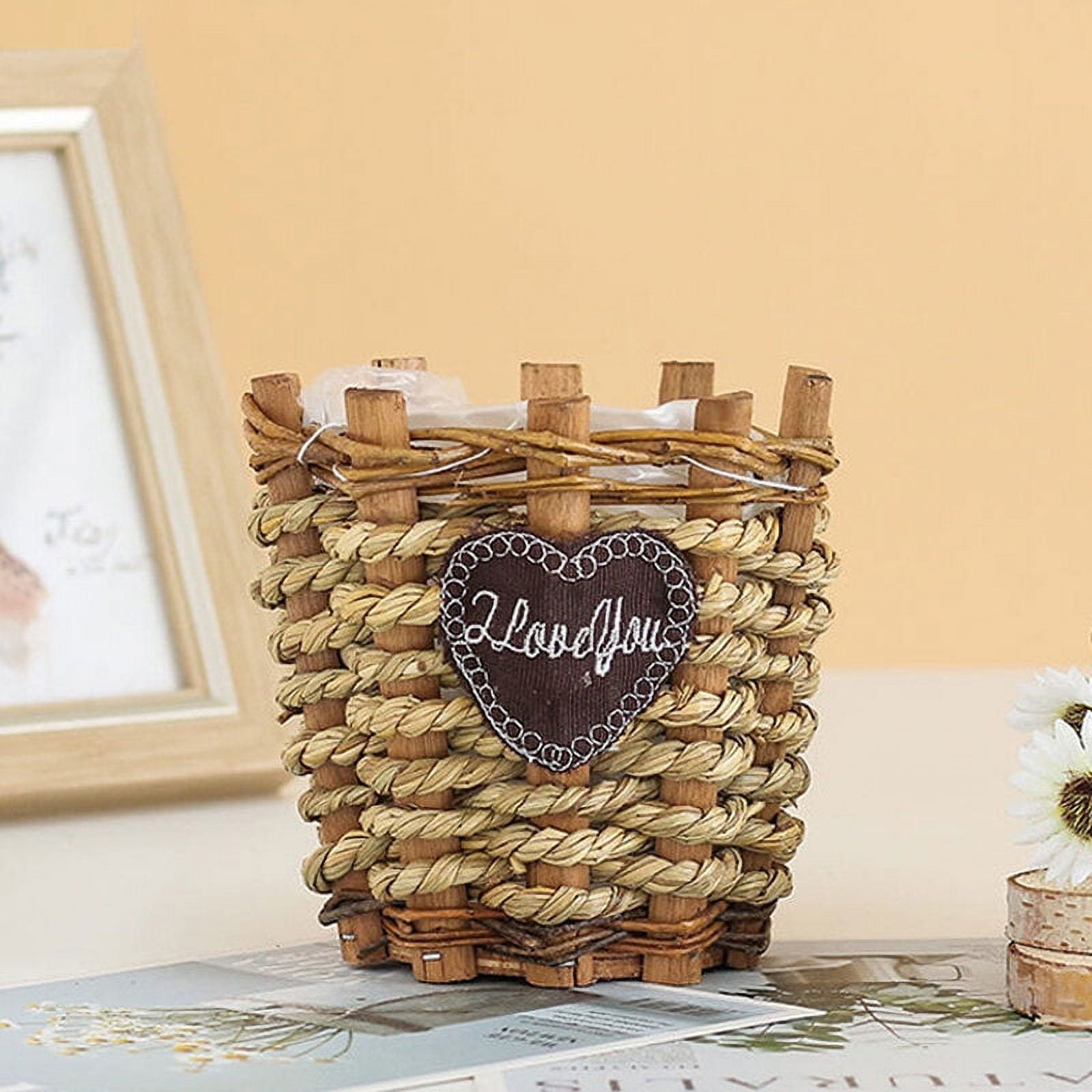 Seagrass Basket Planter Woven Flower Pots Rattan Storage Basket Plant