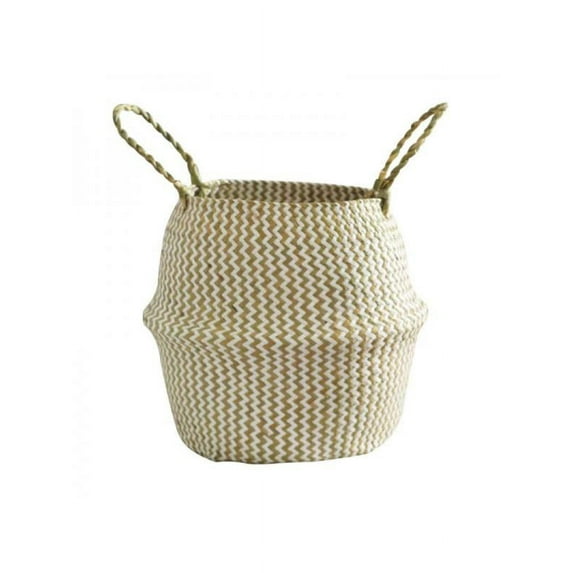 Seagrass Belly Basket Flower Plant Woven Storage Wicker Basket Pot Home Decor