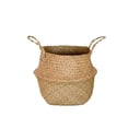 thumbnail image 1 of Seagrass Belly Basket with Handles - Small, Natural Woven Storage Bin Planter for Home Decor, Indoor Plant Pot Cover 13.8x12.2in, 1 of 6