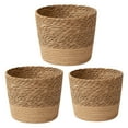 thumbnail image 1 of Seagrass Flower Pot,Plant Basket Set of 3,Indoor Woven Planter Baskets with Plastic Liner,Modern Woven Basket for Flower Pot Floor,Flower Pots Cover Storage Basket Plant Woven Basket Planter, 1 of 8