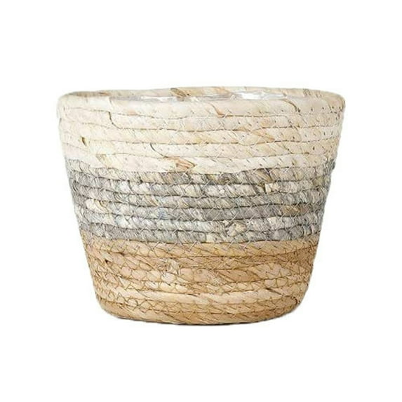 Seagrass Plant Basket Woven Plants Pots Indoor Basket Planter with Plastic Liners Decorative Flower Pot for Outdoor