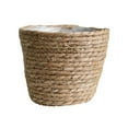 thumbnail image 1 of Seagrass Planter Basket with Liner - Hand Woven Wicker Flower Pot Cover for Indoor Outdoor Plants, Decorative Storage Basket for Patio, Garden, Front Porch, for Mums, Tree, Room Decor, 1 of 2
