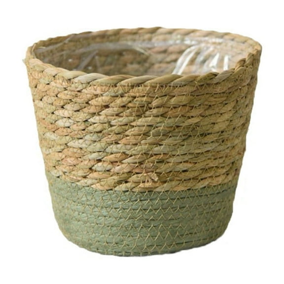 Seagrass Planter Basket, Woven Storage Basket, Hand-Woven Natural Flower Pot Cover for Home and Garden Decor, Multifunctional Plant Pot Organizer, Eco-Friendly Straw Material